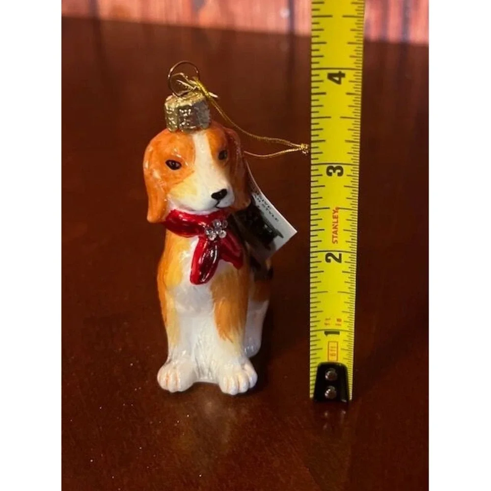Glass Beagle‎ Dog christmas Ornament kurt s adler Noble Gems Hand-Crafted